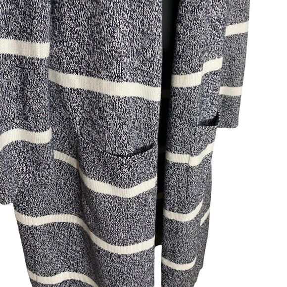 Talbots Cardigan Sweater Womens X Striped Long Open Front Pockets Capsule Plus - Picture 6 of 10